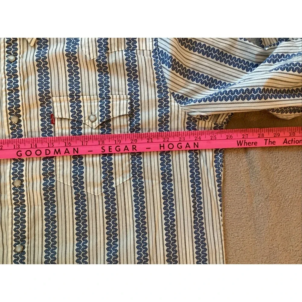 levis shirt men xl new pearl snap long sleeve striped western cowboy